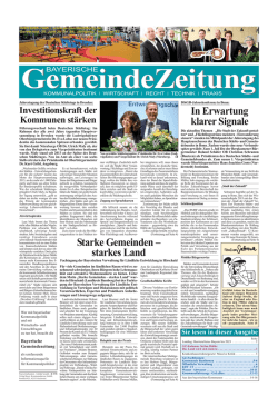 In Erwartung klarer Signale Starke Gemeinden – starkes Land
