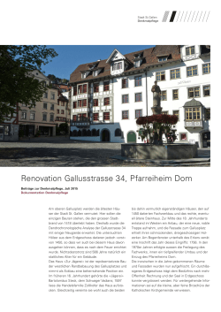 Renovation Gallusstrasse 34, Pfarreiheim Dom