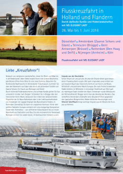 Flusskreuzfahrt in Holland und Flandern