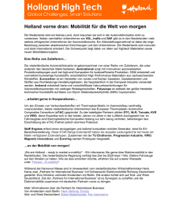 Holland vorne dran: Mobilit&auml;t f&uuml;r die Welt von morgen