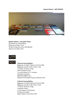 ART BOOKS Sabeth Holland - Caterpillar Palace Das Booklet zur