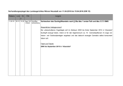 Interessante Verhandlungen in der KW 15