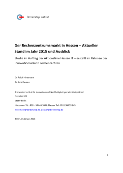 Studie Rechenzentren in Hessen 2015 - Hessen-IT