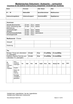 Medizinisches Dokument / Arztsache – vertraulich