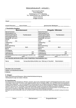 Mieterselbstauskunft - vertraulich – Mietinteressent Ehegatte