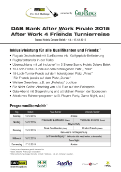 DAB Bank After Work Finale 2015 After Work 4 Friends Turnierreise