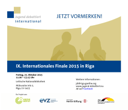 IX. Internationales Finale 2015 in Riga
