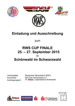 Einladung und Ausschreibung RWS CUP FINALE 25. – 27