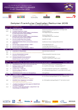 Zeitplan Frankfurter Festhallen Reitturnier 2015