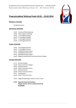 Programm WC Finale 18.- 20.02.2016