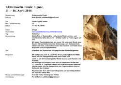 Kletterwoche Finale Ligure, 11. – 16. April 2016