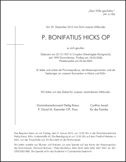 Hicks, Bonifatius deutsch EMAIL