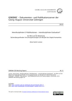 Interdisziplin&auml;re E-Publikationen &ndash; interdisziplin&auml;re Evaluation