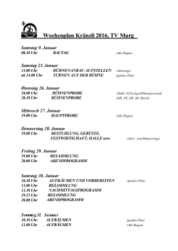 Wochenplan Kränzli 2016, TV Murg
