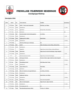Dienstplan 2016 - Feuerwehr Neuenrade