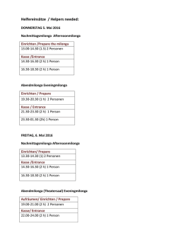Helfer&uuml;bersicht f&uuml;r Homepage