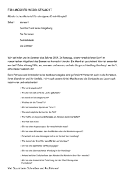 EIN M&Ouml;RDER WIRD GESUCHT - Schule Urtenen