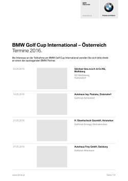 BMW Golf Cup International – Österreich Termine 2016.