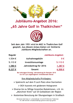 65 Jahre Golf in Thalkirchen - Münchener Golf