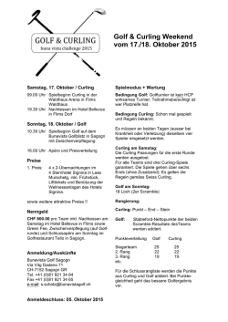 Golf & Curling - 17. / 18. Oktober 2015