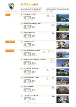 Engadin Golf Hotels - Golf Included 2015