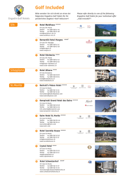Engadin Golf Hotels - Golf Included 2015