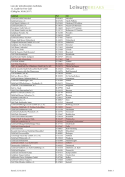 Liste teilnehmer Golfclubs 13. Guide for Free Golf