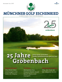 25 Jahre Gröbenbach - Münchner Golf Eschenried