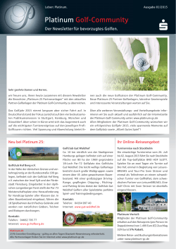 PGC Newsletter 01 2015 - Platinum Golf