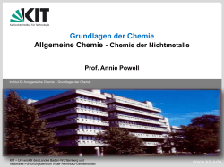 Grundlagen der Chemie - Prof. Annie K. Powell group