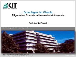 Grundlagen der Chemie - Prof. Annie K. Powell group