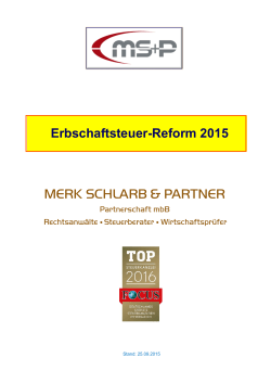 Erbschaftsteuer-Reform 2015