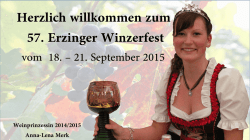 Herzlich willkommen zum 57. Erzinger Winzerfest