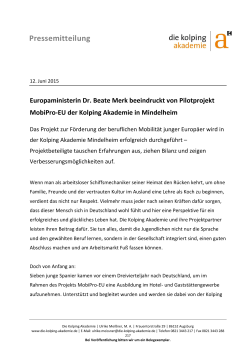Pressemitteilung - Kolpingwerk Landesverband Bayern