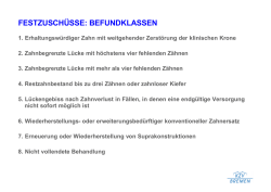 festzusch&uuml;sse: befundklassen