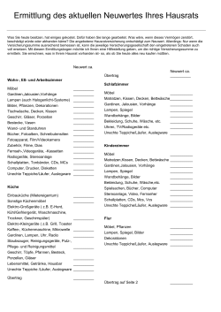 Hausratsummenermittlung - Peter Gniza Versicherungsmakler