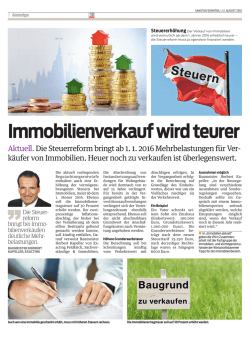Immobilienverkauf wird teurer