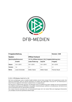 Freigabemitteilung Nr. 39 DFBnet Verband Version 5.60