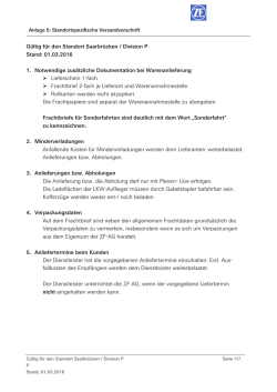 G&uuml;ltig f&uuml;r den Standort Saarbr&uuml;cken / Division P Stand: 01.03.2016