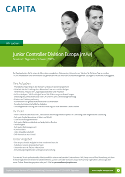 Junior Controller Division Europa (m/w)