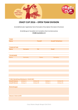 CRAZY CUP 2016 – OPEN TEAM DIVISION