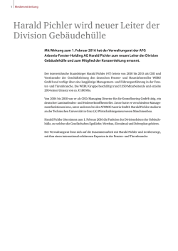 Harald Pichler wird neuer Leiter der Division