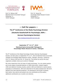 Call for Papers: The 9th Conference of the Media Psychology Division