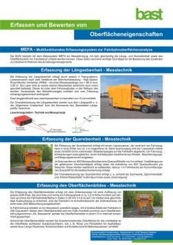 Erfassung der Längsebenheit - Messtechnik Erfassung der