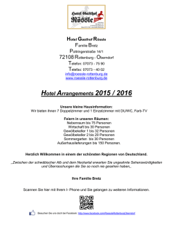 Hotel Arrangements 2015 / 2016