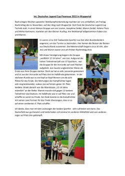 Int. Deutscher Jugend Cup Poomsae 2015 in Wuppertal