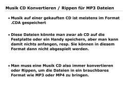 Musik CD Konvertieren / Rippen für MP3 Dateien