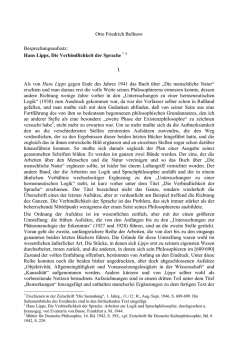 Hans Lipps, Die Verbindlichkeit der Sprache 1946
