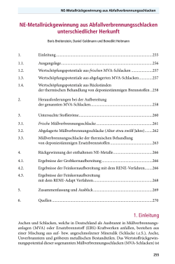 NE-Metallrückgewinnung aus Abfallverbrennungsschlacken