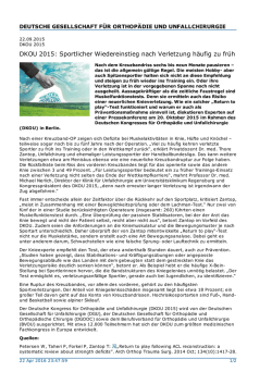 DKOU 2015: Sportlicher Wiedereinstieg nach Verletzung